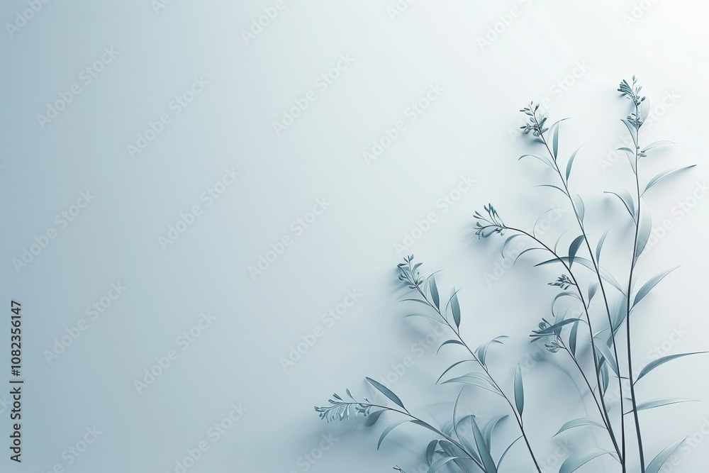 Naklejka premium 3d render background with stone podium and plants, realistic photo