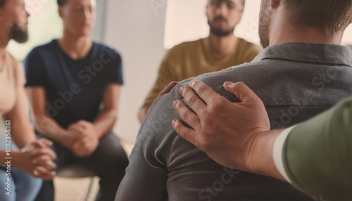  group therapy,  people supporting each other