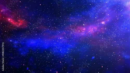 Wallpaper Mural  Celestial Love: Abstract cosmic background with twinkling stars, hearts, and vibrant nebulae in shades of blue, purple, and red. Perfect for romantic designs, Valentine's Day cards, and cosmic-themed Torontodigital.ca