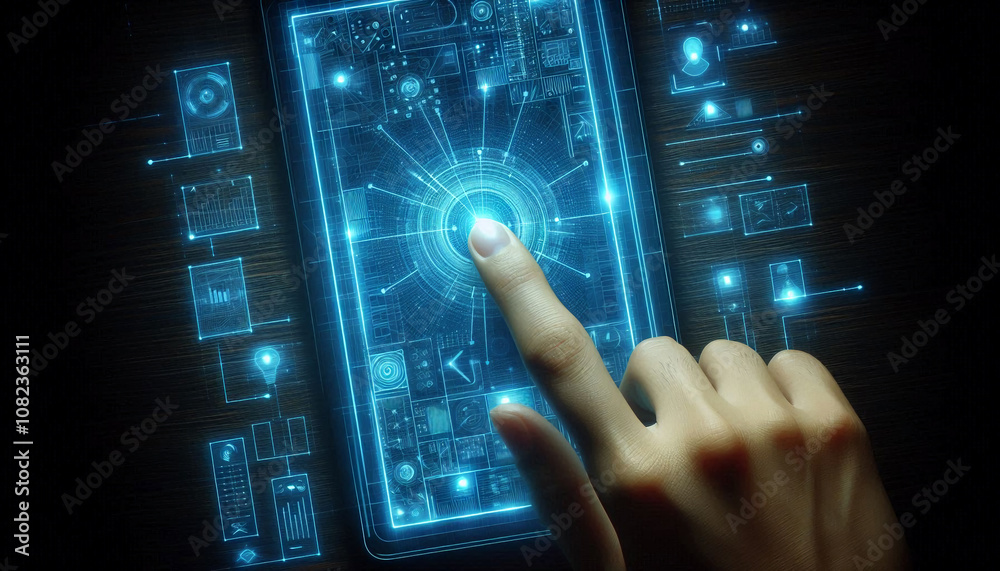 Hands Interacting with Digital Holographic Interface