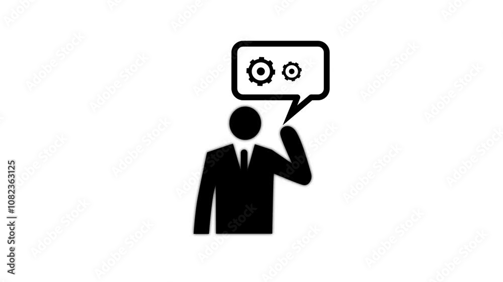 Business Management Icon - Communication and Problem Solving Business Management Icon - Communication and Problem Solving