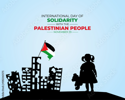 International Day of Solidarity with the Palestinian People. 29 November . Holiday concept. Template for background with banner, poster and card. Vector illustration.