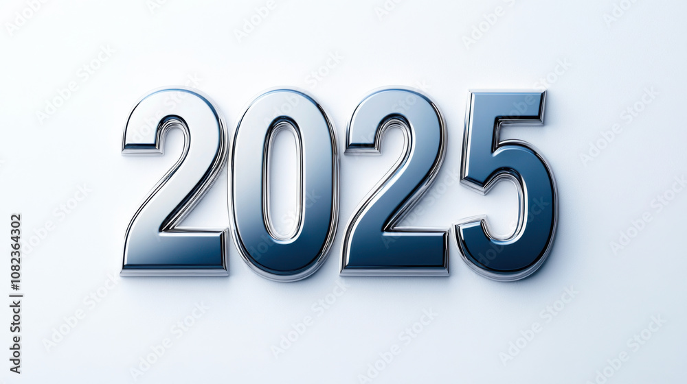 2025 in metallic style, showcasing sleek reflective finish that conveys modernity and innovation 2025 in metallic style, showcasing sleek reflective finish that conveys modernity and innovation