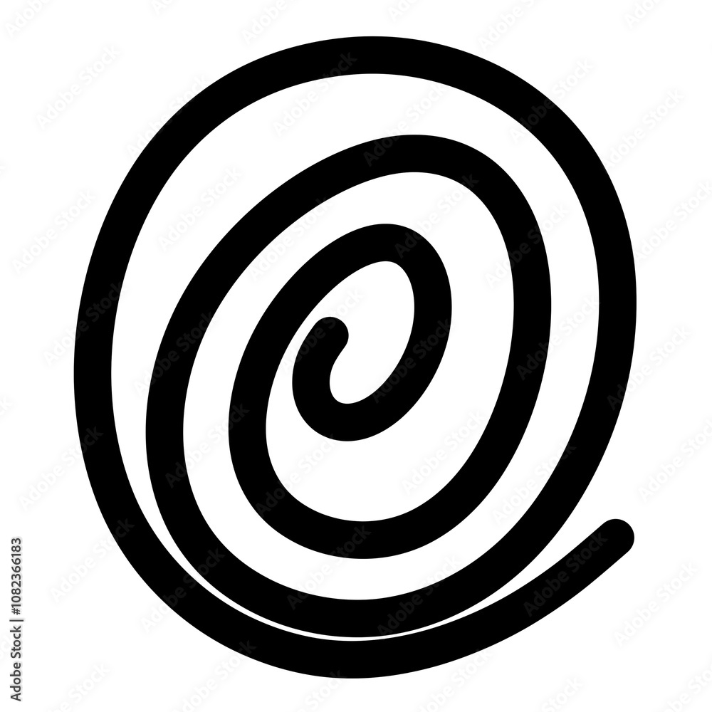 Decorative spiral doodle line element Decorative spiral doodle line element