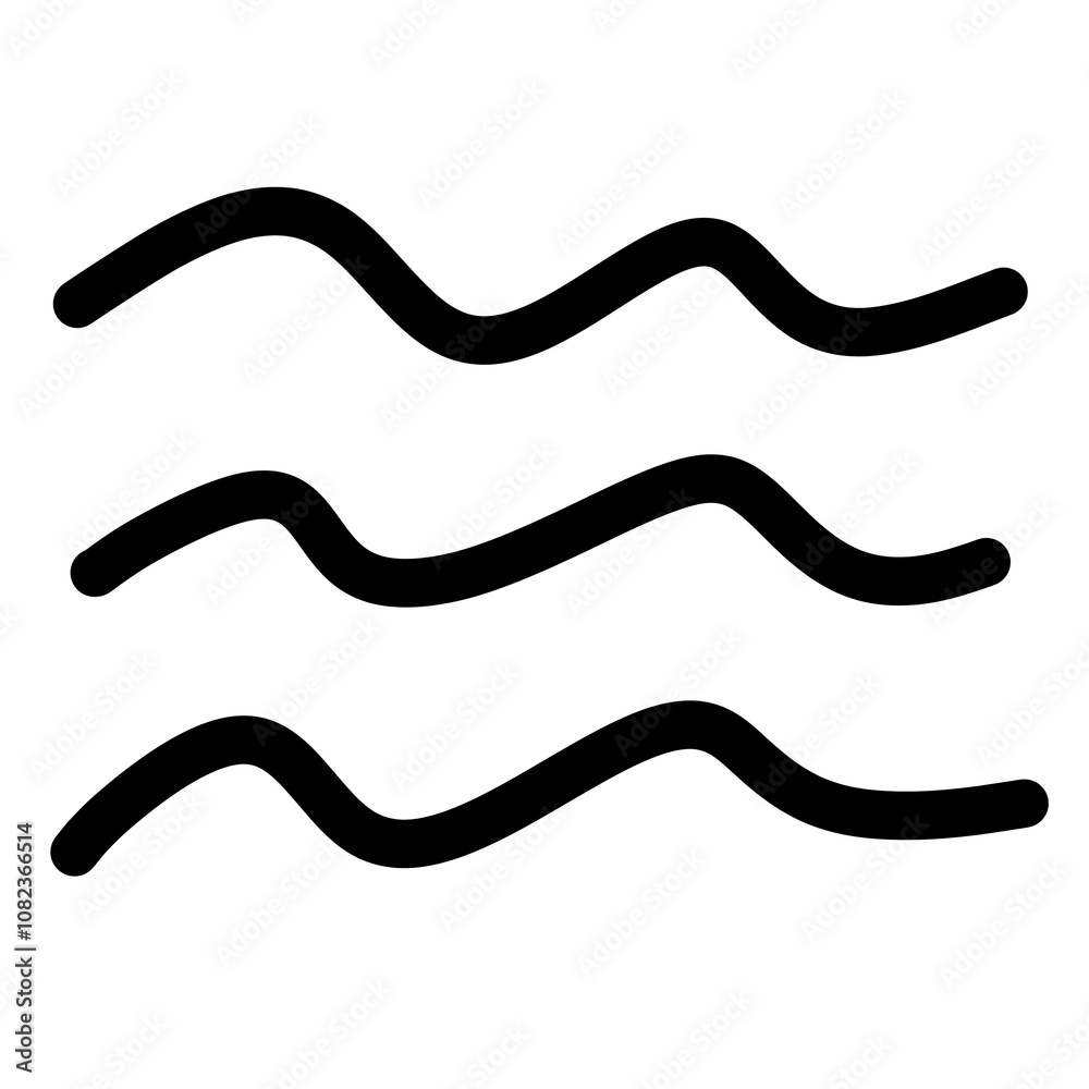 Abstract decorative wavy doodle line element Abstract decorative wavy doodle line element