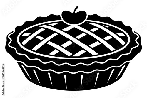 apple pie dessert icon silhouette  vector illustration