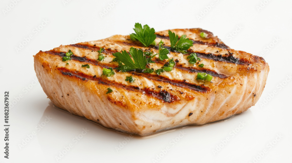 Fresh bake and grill, Freshly grilled swordfish steak garnished with herbs, showcasing delicious and appetizing presentation. Perfect for seafood lovers and culinary enthusiasts Fresh bake and grill, Freshly grilled swordfish steak garnished with herbs, showcasing delicious and appetizing presentation. Perfect for seafood lovers and culinary enthusiasts