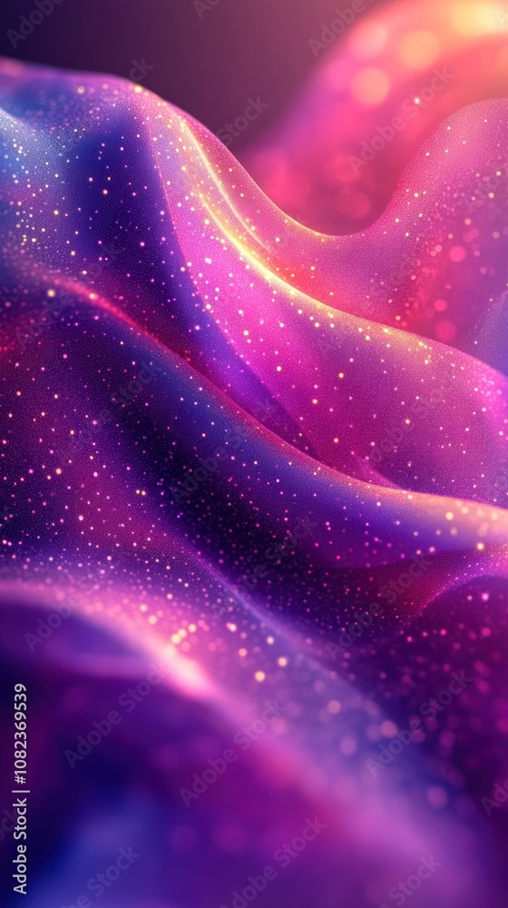 Obraz premium Abstract waves of vibrant colors with sparkling highlights.