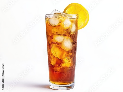 Wallpaper Mural long island iced tea presented artfully against a white background, showcasing the vibrant colors and refreshing appeal of the drink. the image captures the essence of summer leisure and enjoyment Torontodigital.ca