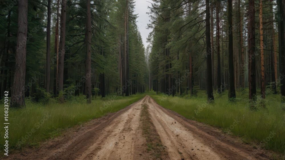 road in the forest road in the forest