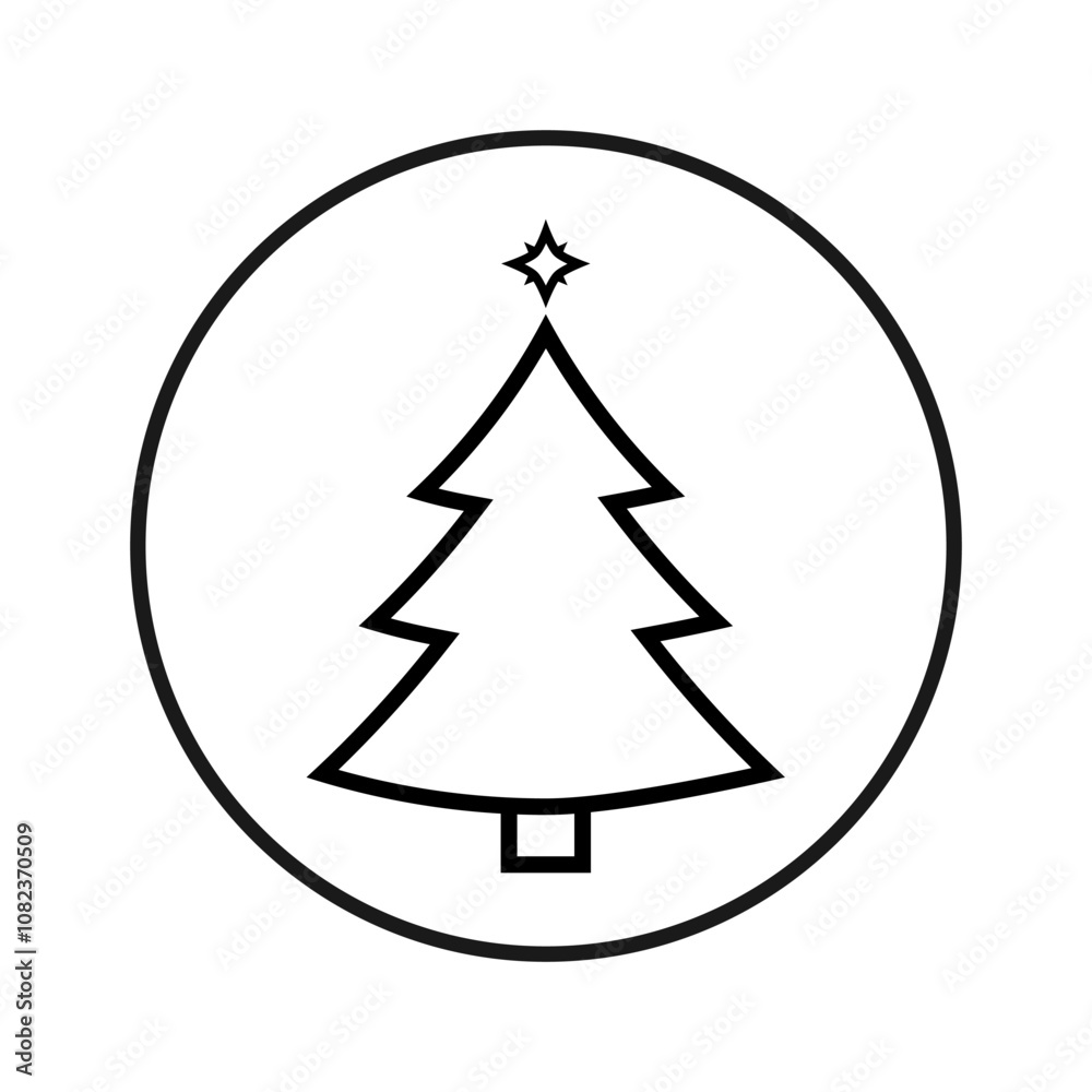 Christmas tree icon, Xmas symbol, flat design template, vector illustration Christmas tree icon, Xmas symbol, flat design template, vector illustration