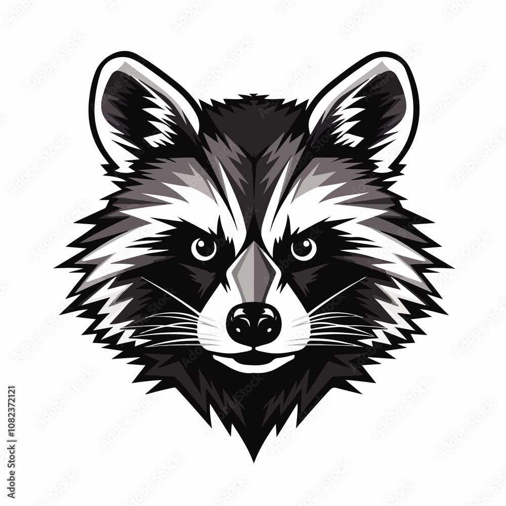 Detailed Raccoon Line Vector Illustration Isolated on White Background Detailed Raccoon Line Vector Illustration Isolated on White Background