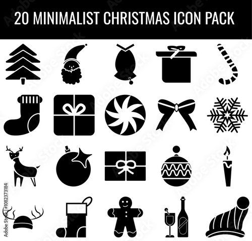 Icon pack 20 minimalist Christmas