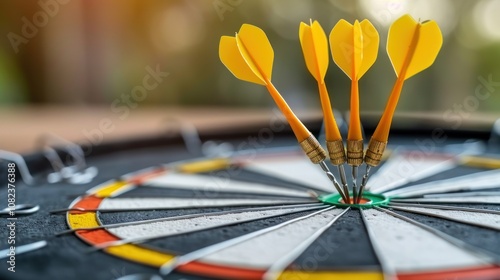 Yellow Darts Hitting the Bullseye