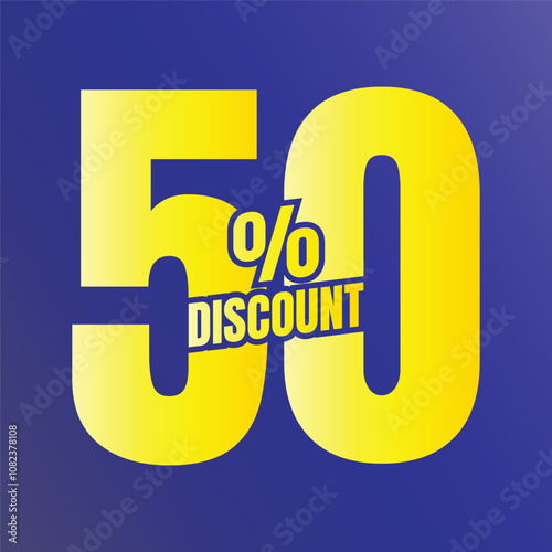Art & Illustr50% discount deal sign icon, 50 percent special offer discount vector, 50 percent sale price reduction offer design, Friday shopping sale discount percentage icon designation