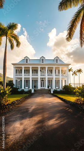 Historic Key West plantation with private coral reef and tropical gardens, restored Florida Keys estate photo