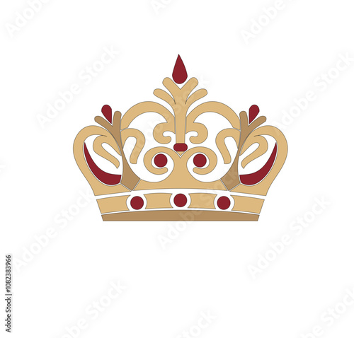 ROYAL QUEEN AND KING CROWN DECORATED WITH PRECIOUS STONES AND GOLD