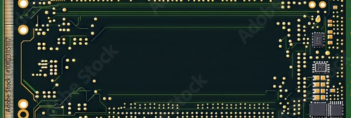 Close-up of a Circuit Board with Microchips and Electronic Components