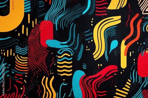 Wallpaper Mural Striking Black Wallpaper with Bold Graphics Torontodigital.ca