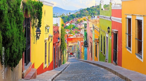 Colorful Street in Guanajuato, Mexico