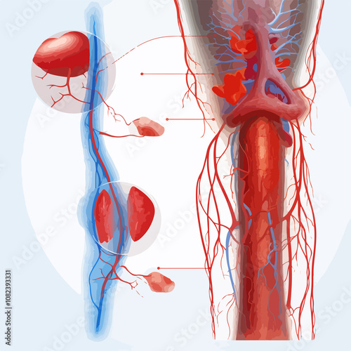 Peripheral Arterial Disease Diagram Illustration