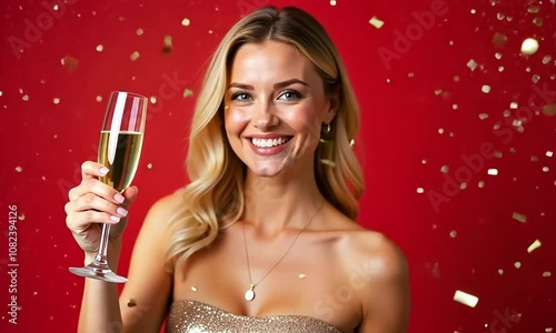 woman with champagne