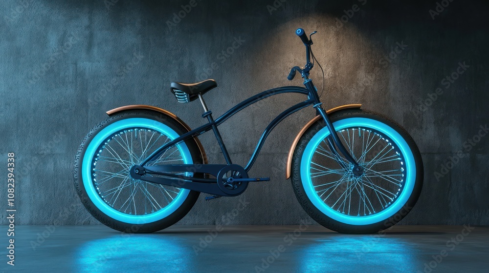 Obraz premium Neon Cruiser Bicycle: A Stylish Ride