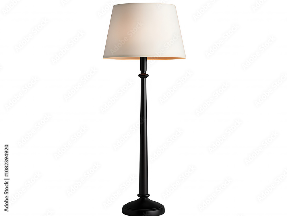 Modern Minimalist Table Lamp with White Shade Against Dark Background