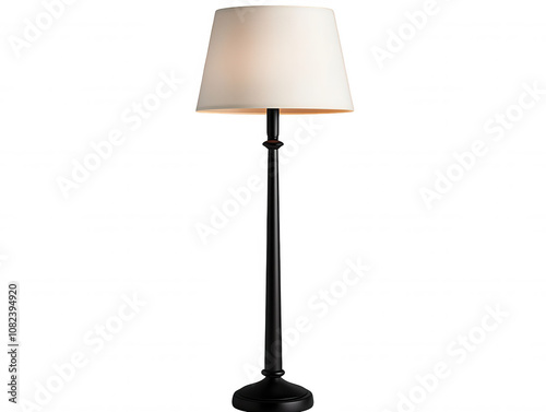 Modern Minimalist Table Lamp with White Shade Against Dark Background