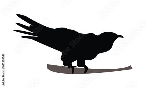 Cuckoo Silhouette Design  And Vector Illustration. 