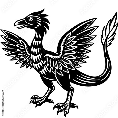 Archaeopteryx Vector on White Background