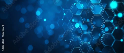 Obraz  z motywem Abstract medical technology background with hexagon patterns, illustrating healthcare innovation, health science, medical research, technology in medicine, digital health solutions