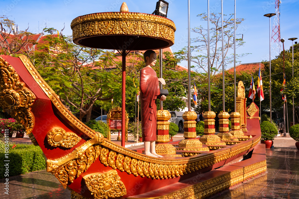 Obraz premium Temple in Siem Reap, Cambodia. Traditional asian architecture