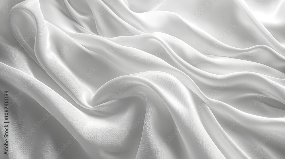 Fototapeta premium Elegant White Fabric with Smooth Folds