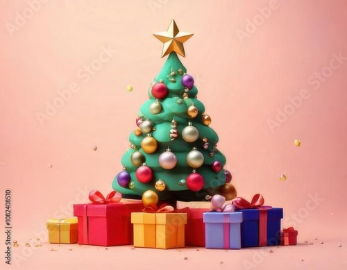 A Christmas Tree With Presents At 15-11-2024