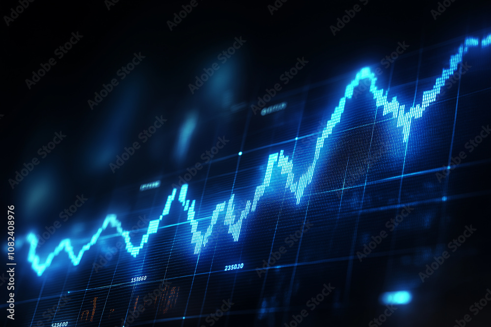 A stock market graph and financial data displayed on a digital screen with a city background. business concept photography. Digital art illustrations.
A stock market graph and financial data displayed on a digital screen with a city background. business concept photography. Digital art illustrations.