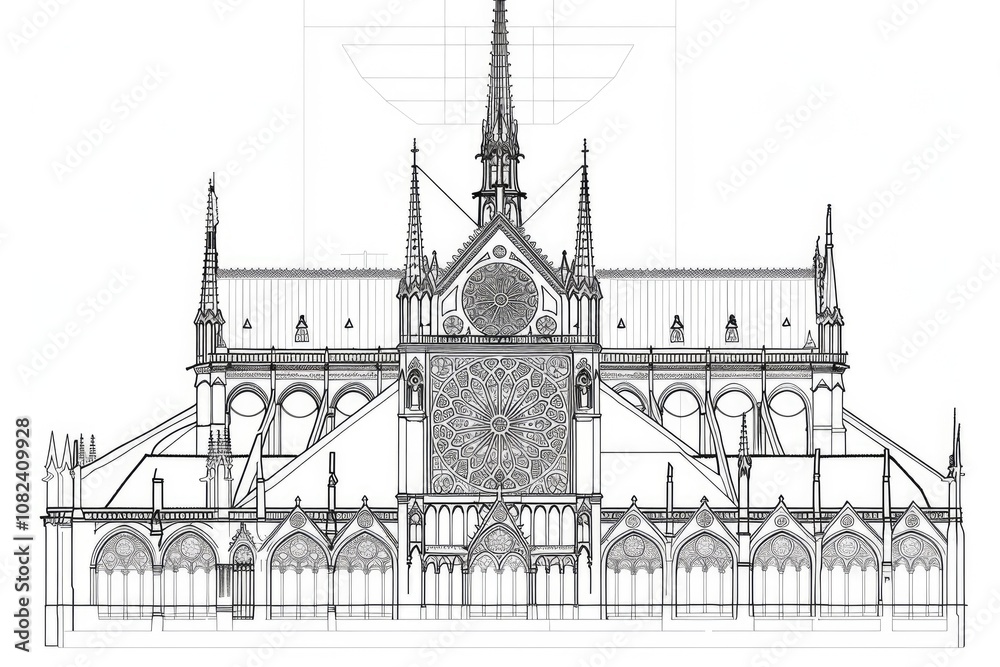 Fototapeta premium An architectural drawing of an elegant Art building