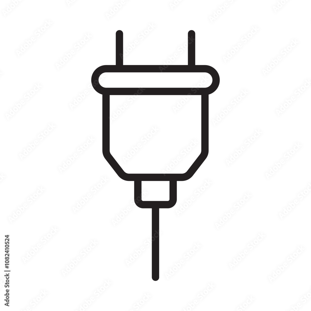 electric plug icon line vector design template in trendy style