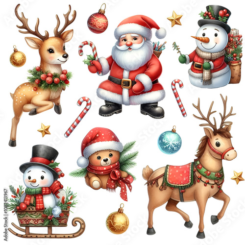 Set of christmas elements