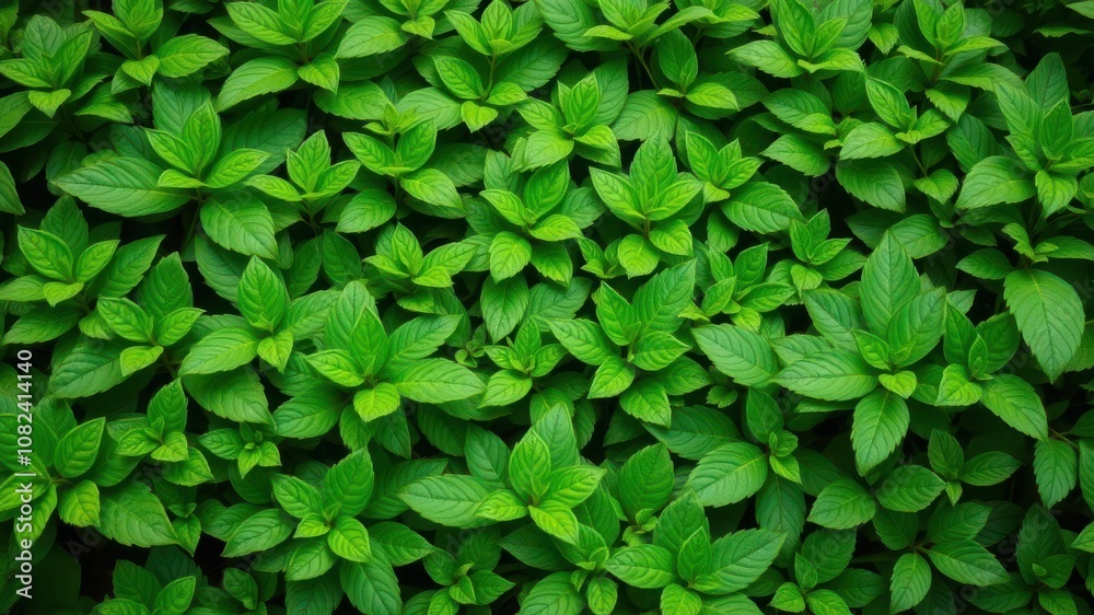 Lush green leaves creating a vibrant foliage texture, earthy, freshness Lush green leaves creating a vibrant foliage texture, earthy, freshness