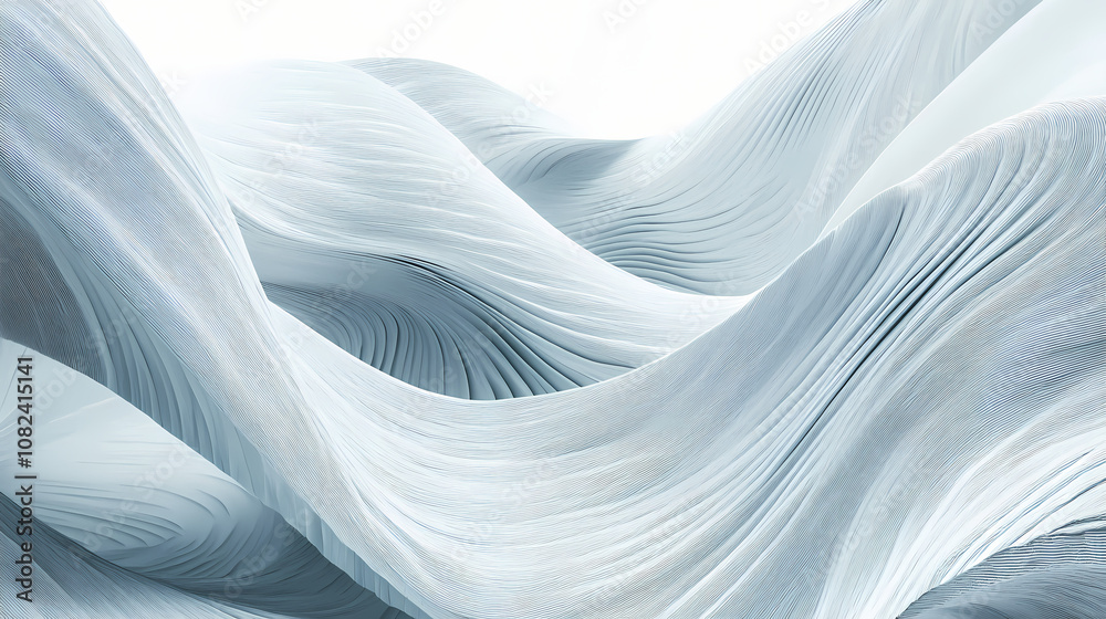 Abstract white and grey wave design. Futurity. Illustration