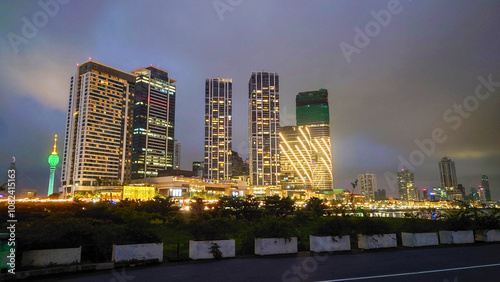 Colombo city in Sri Lanka at night