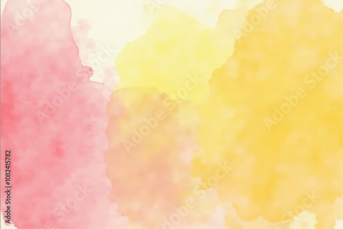 Pastel watercolor background in pink and yellow tones