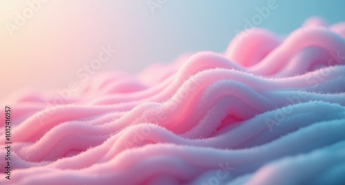 Fuzzy wax in pastel colors with a close-up view, depth of field, and a serene, minimalistic abstract wallpaper style.