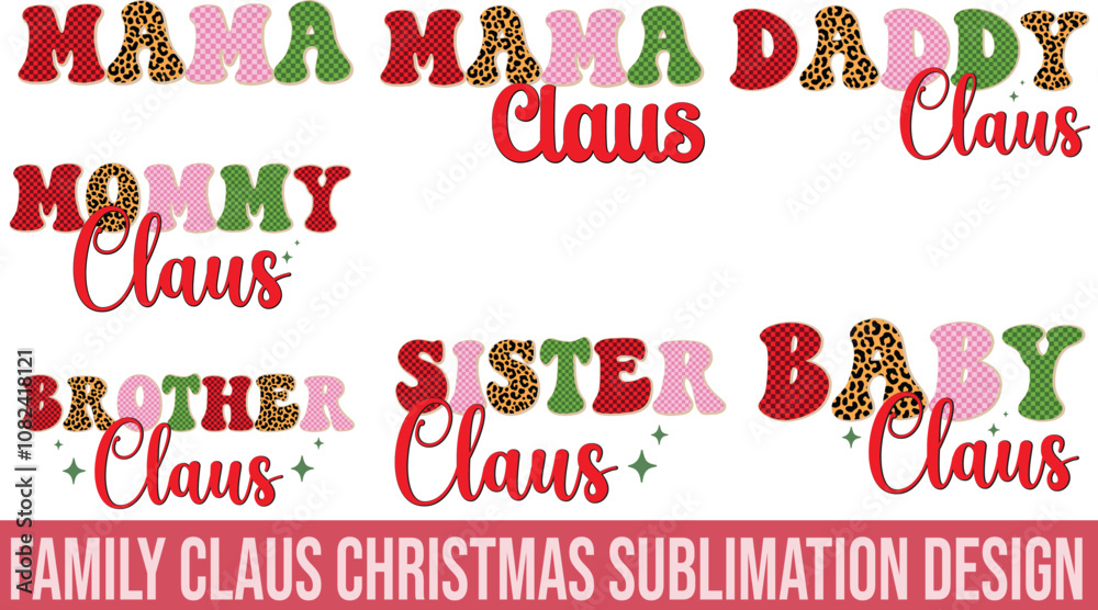 Family Claus Christmas Sublimation Design Family Claus Christmas Sublimation Design