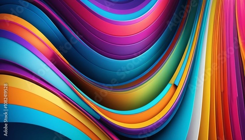 Close up of colorful absract curved design