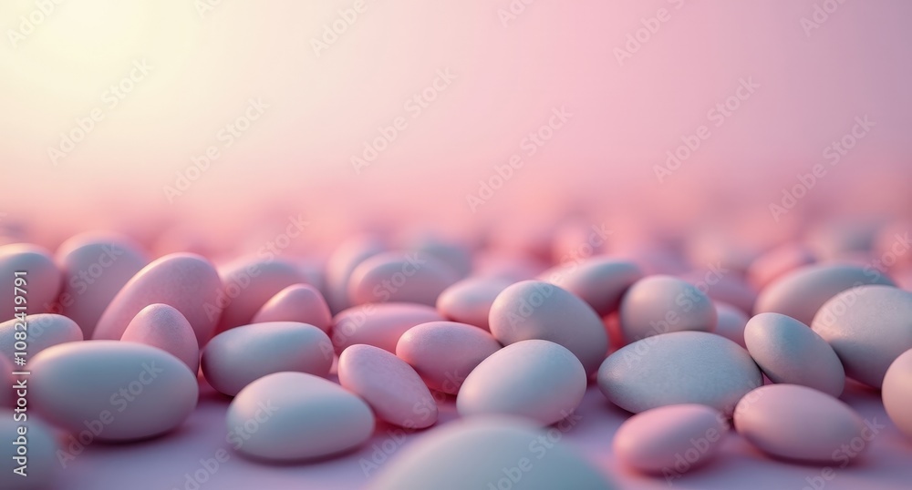 Hazy pebbles in pastel colors with close-up view, depth of field, and a calm, minimalistic abstract wallpaper effect. Hazy pebbles in pastel colors with close-up view, depth of field, and a calm, minimalistic abstract wallpaper effect.