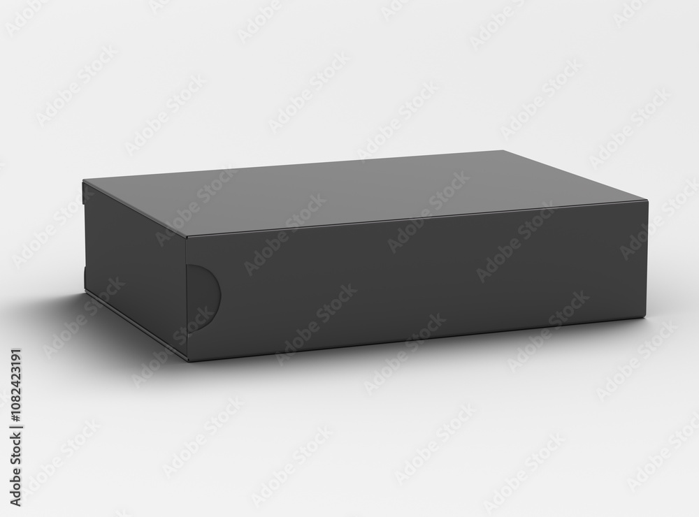 Render of a rectangular sliding drawer box on a light background Render of a rectangular sliding drawer box on a light background