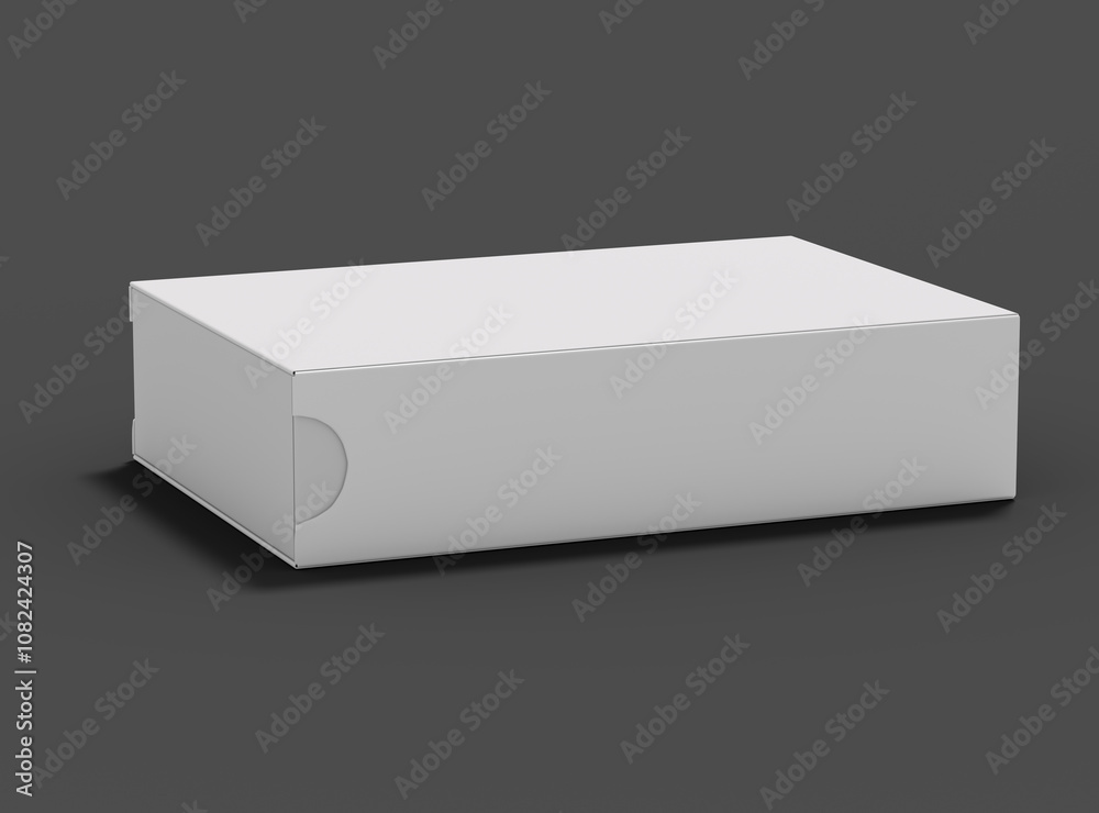 Render of a rectangular sliding drawer box on a dark background Render of a rectangular sliding drawer box on a dark background