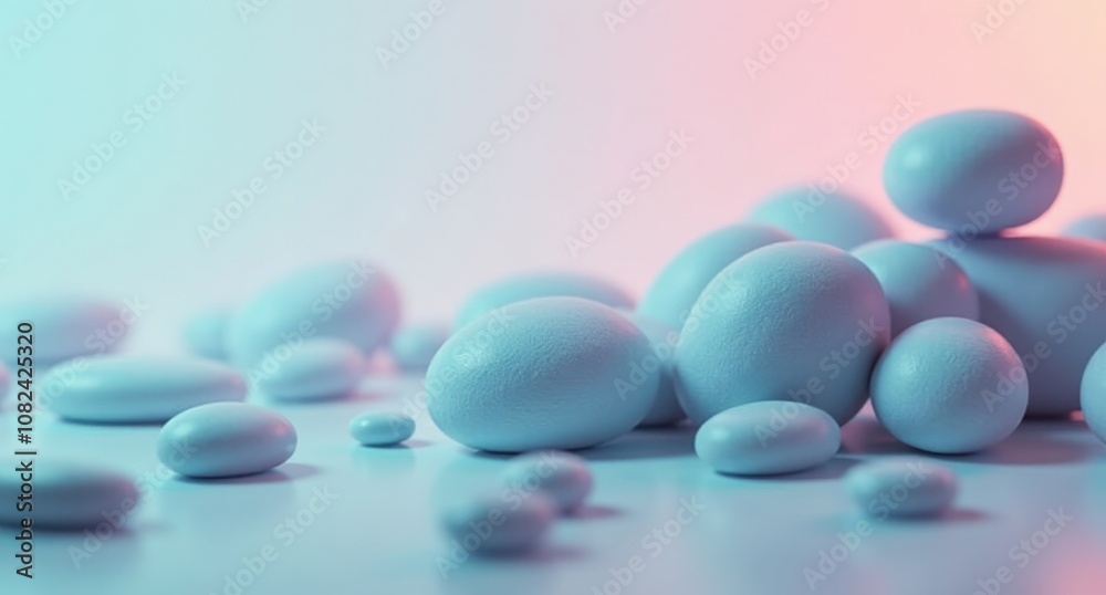 Lucid pebbles in soft pastel colors with a depth of field, close-up view, and serene, minimalistic appeal for abstract wallpapers. Lucid pebbles in soft pastel colors with a depth of field, close-up view, and serene, minimalistic appeal for abstract wallpapers.